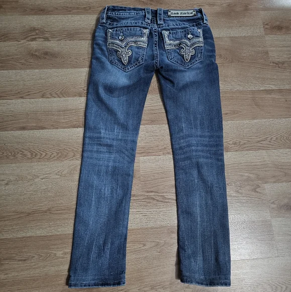 Rock Revival "Betty" Jeans Ornate Stitching and Rhinestones Size 25 - Picture 2 of 7